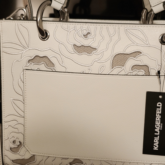 Karl Lagerfeld White Floral Tote Bag - Picture 7 of 10